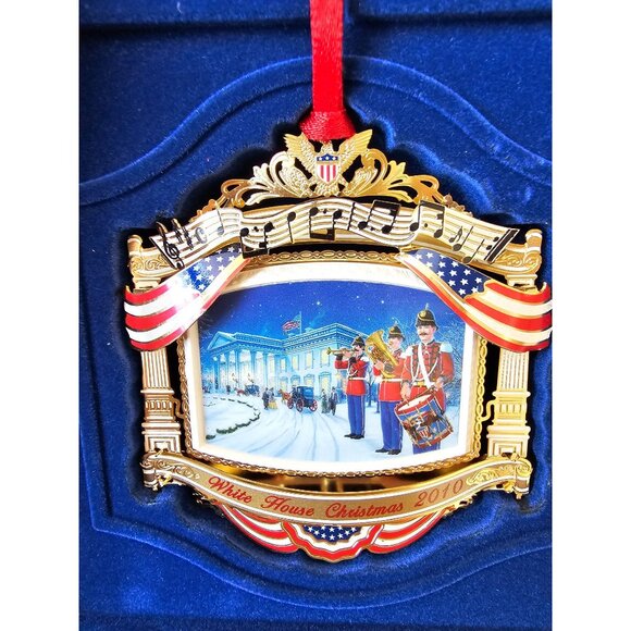 White House William McKinley army Navy reception band 2010 ornament gold medal n - Picture 3 of 8